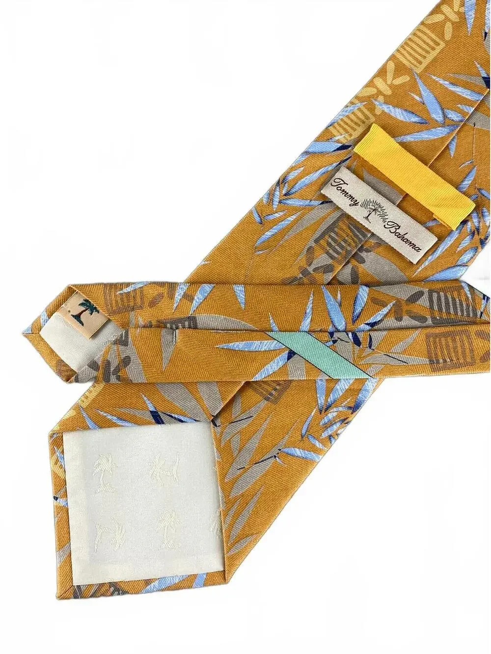 Tommy Bahama Men's‎ Silk Tropical Palm Yellow Blue Bamboo Beach Costal 56